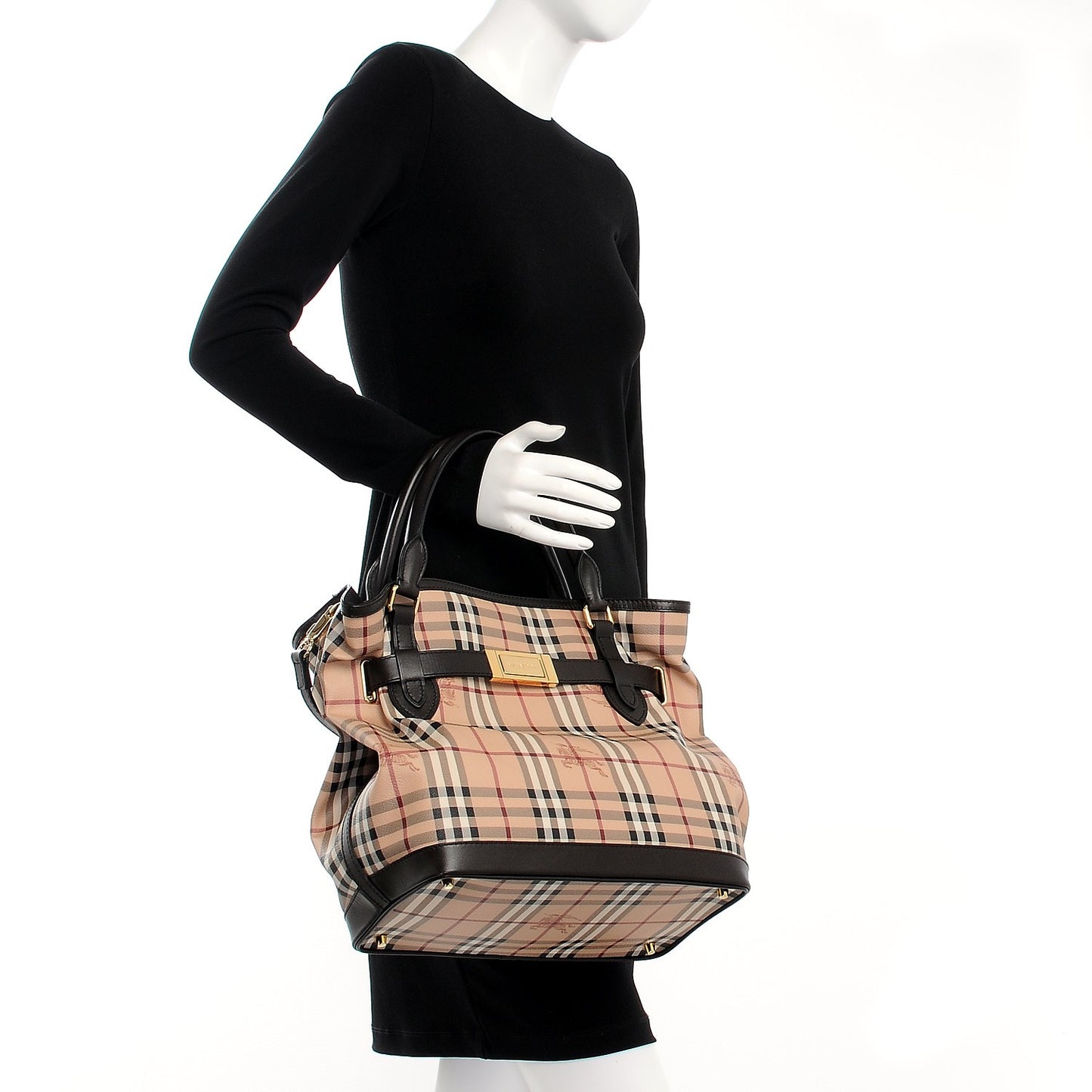 Haymarket Check Medium Golderton Tote Chocolate