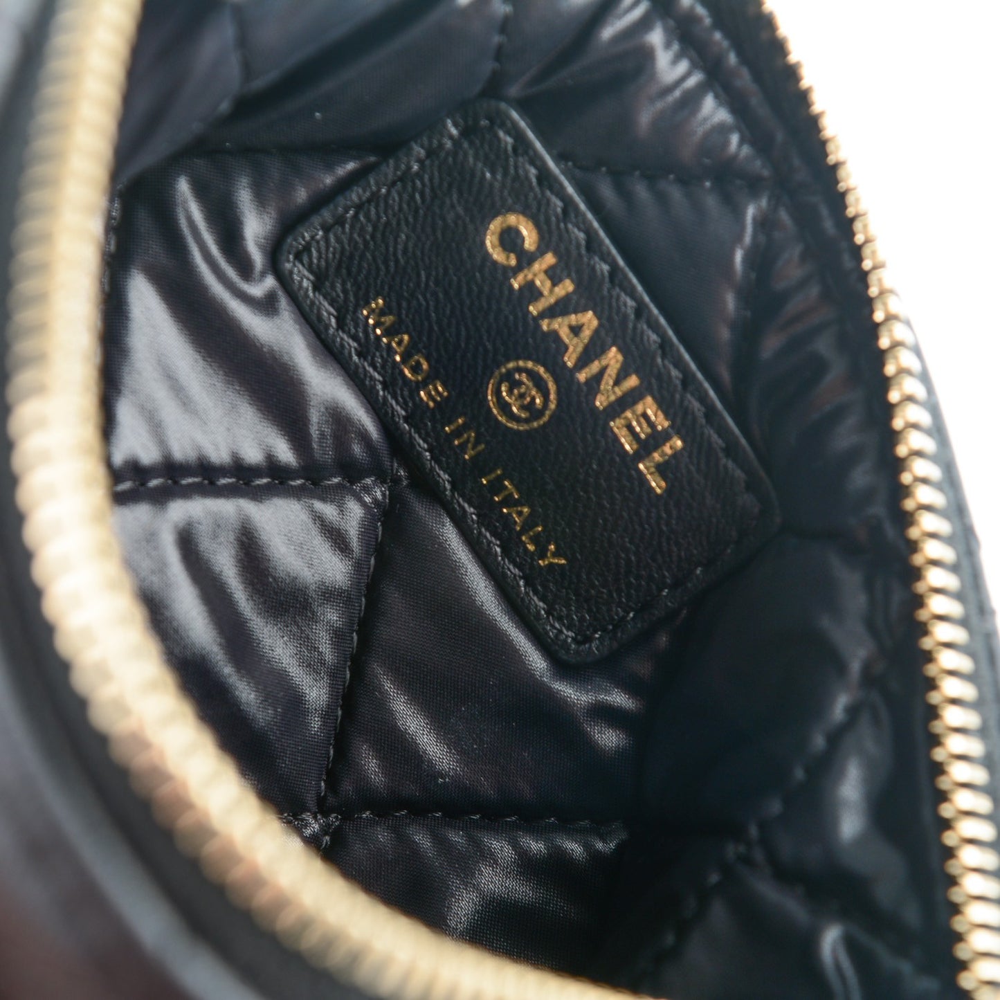 Lambskin Quilted Casino Coin Purse Black