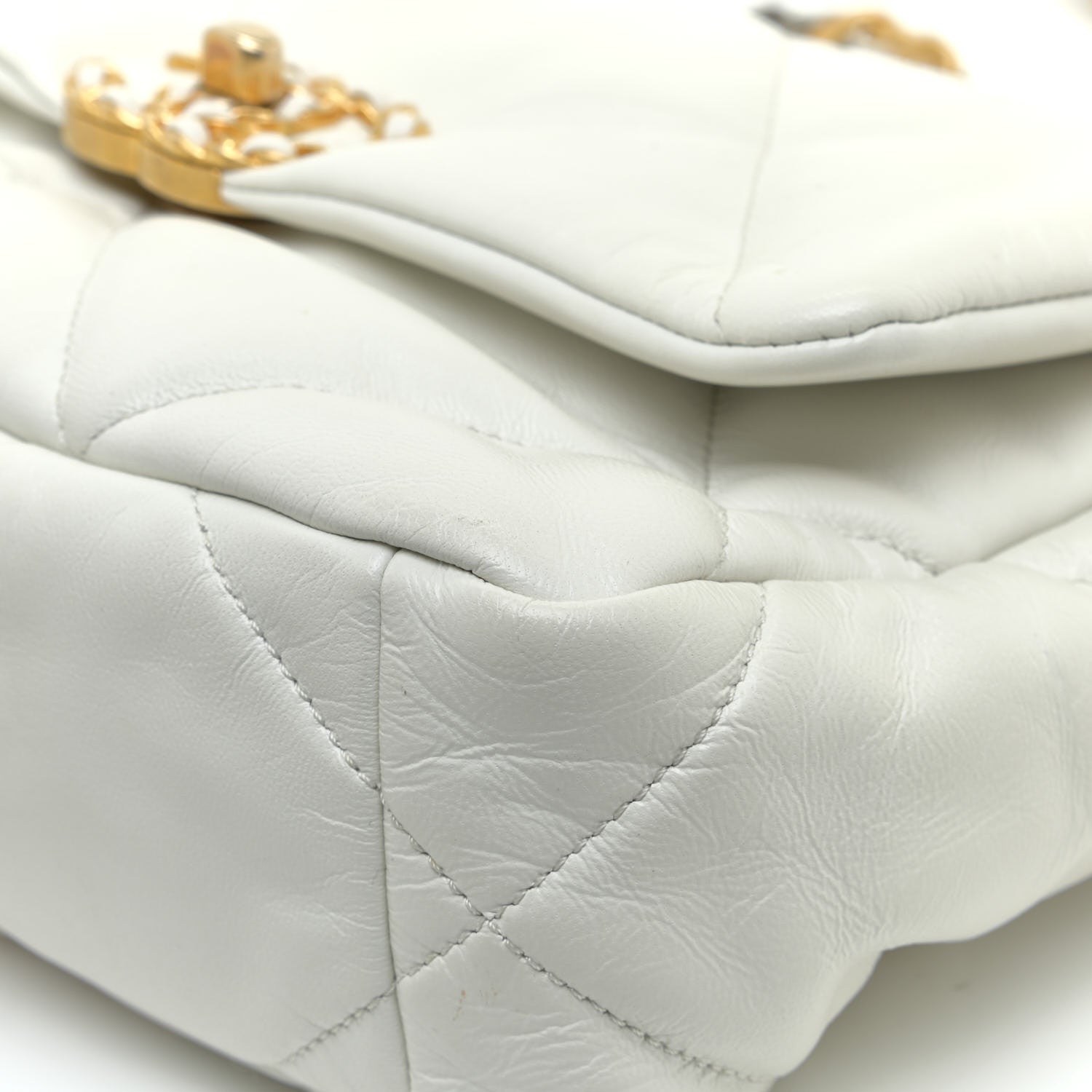 Chanel Lambskin Quilted Medium Chanel 19 Flap White 6 of 15