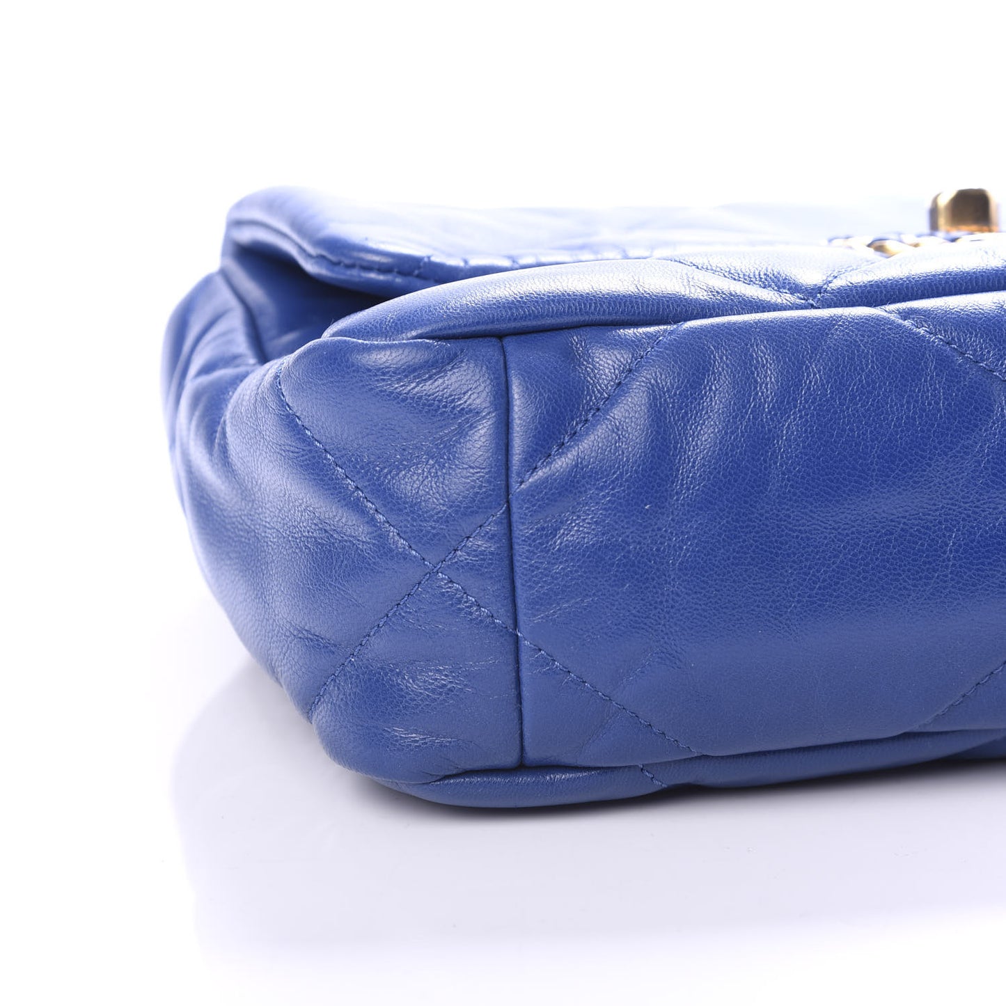 Goatskin Quilted Medium 19 Flap Dark Blue