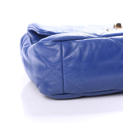 Chanel Goatskin Quilted Medium 19 Flap Dark Blue 7 of 9