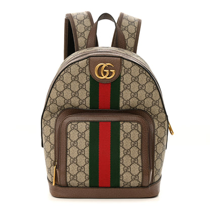 Gucci GG Supreme Monogram Calfskin Web Small Ophidia Day Backpack Beige Ebony New Acero 1 of 13
