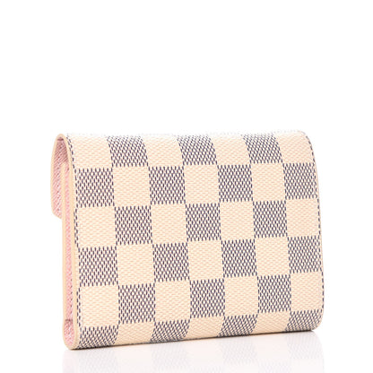 Louis Vuitton Damier Azur Victorine Wallet Rose Ballerine 3 of 9