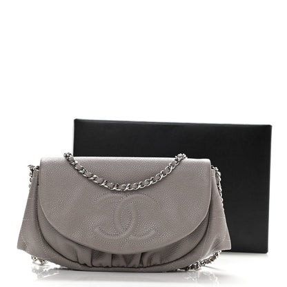 Chanel Caviar Half Moon Wallet On Chain WOC Light Grey 11 of 11