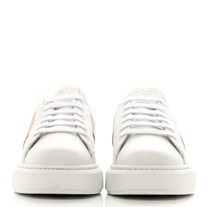 Prada Vitello Soft Logo 45mm Platform Sneakers 38.5 White Pink 2 of 9