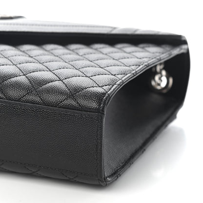 Saint Laurent Grain De Poudre Textured Mixed Matelasse Large Triquilt Monogram Satchel Black 9 of 11