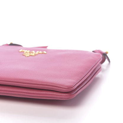 Prada Vitello Phenix Double Zip Crossbody Bag Peonia 10 of 11