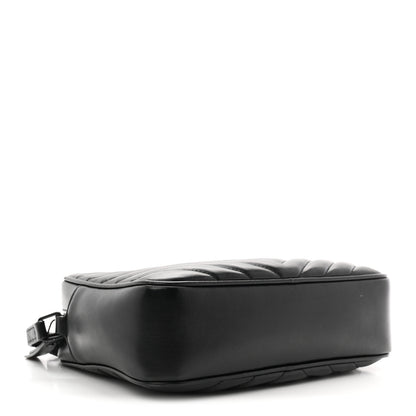 Saint Laurent Calfskin Matelasse Monogram Monochrome Lou Camera Bag Black 4 of 10