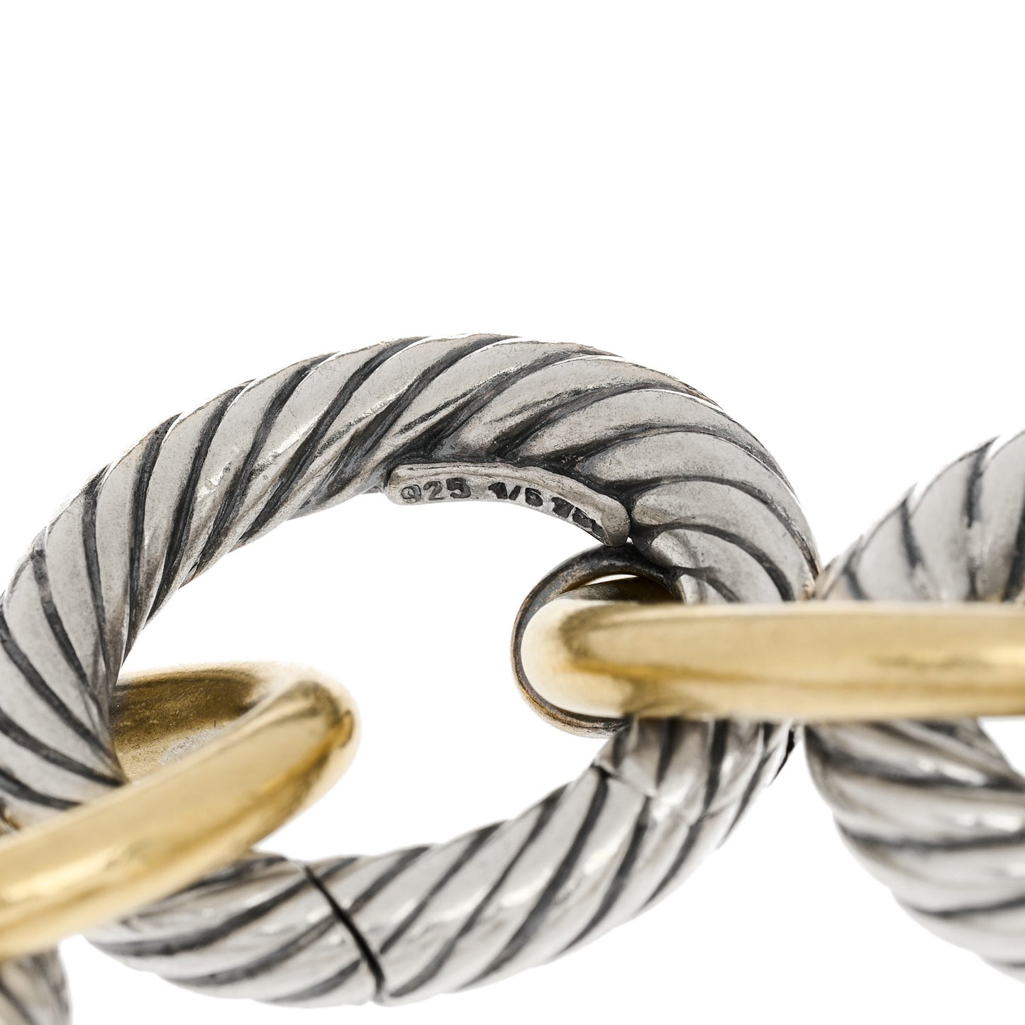 Sterling Silver 18K Yellow Gold 19mm Extra Large Oval Link Bracelet