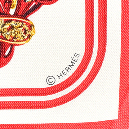Hermes Silk Brides de Gala Nano Scarf 20 Rouge White Or 3 of 6
