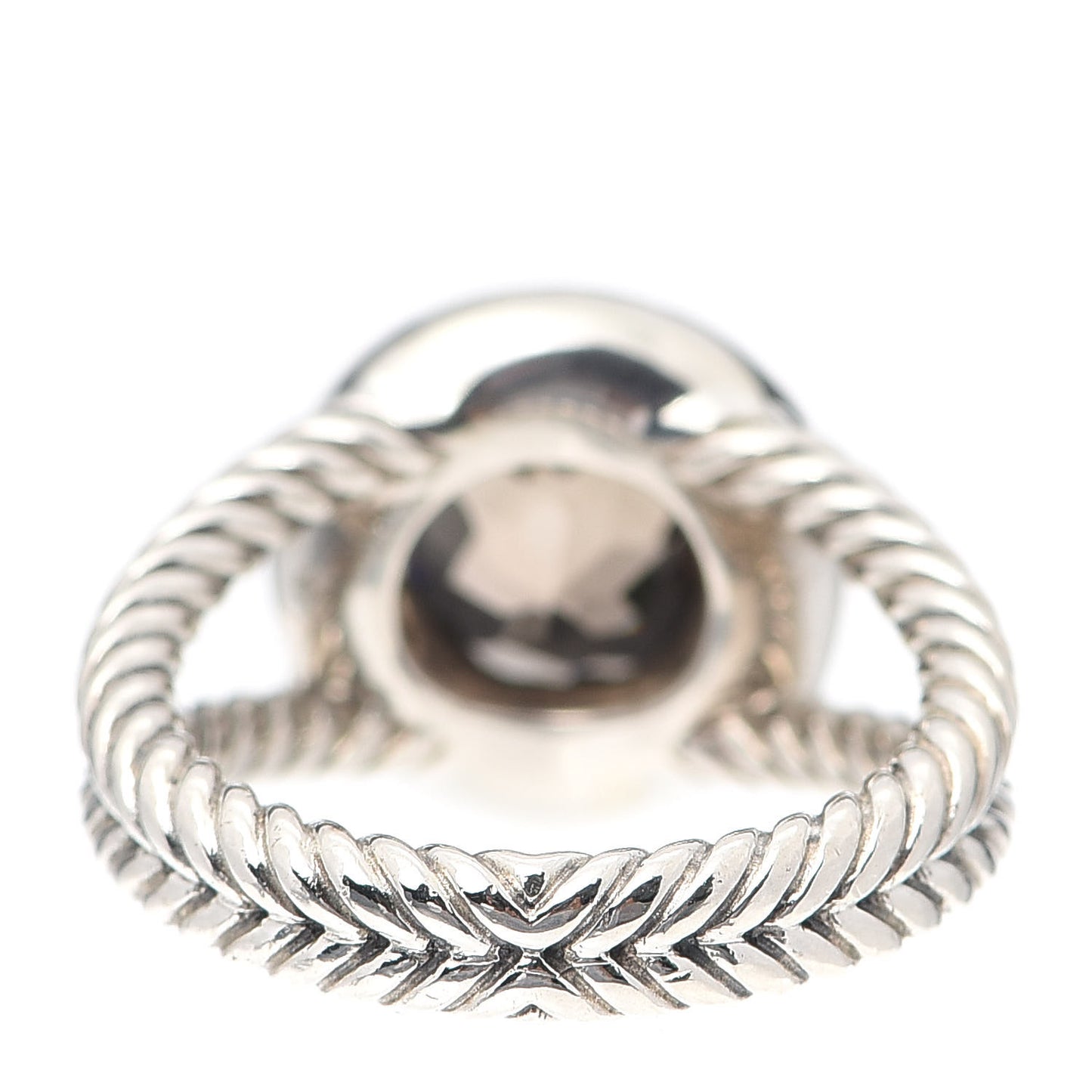 Sterling Silver Diamond Smoky Quartz 8mm Petite Cerise Ring 53 6.25