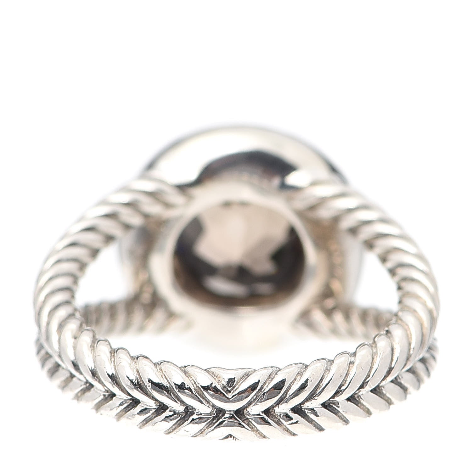 David Yurman Sterling Silver Diamond Smoky Quartz 8mm Petite Cerise Ring 53 6.25 3 of 4