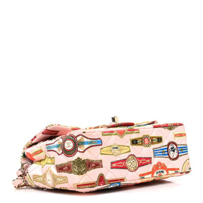 Chanel Satin Paris Cuba Cigare Print Mini Flap Pink 4 of 10