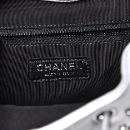 Chanel Metallic Lambskin Chevron Quilted Studded Stud Wars Backpack Silver 6 of 10