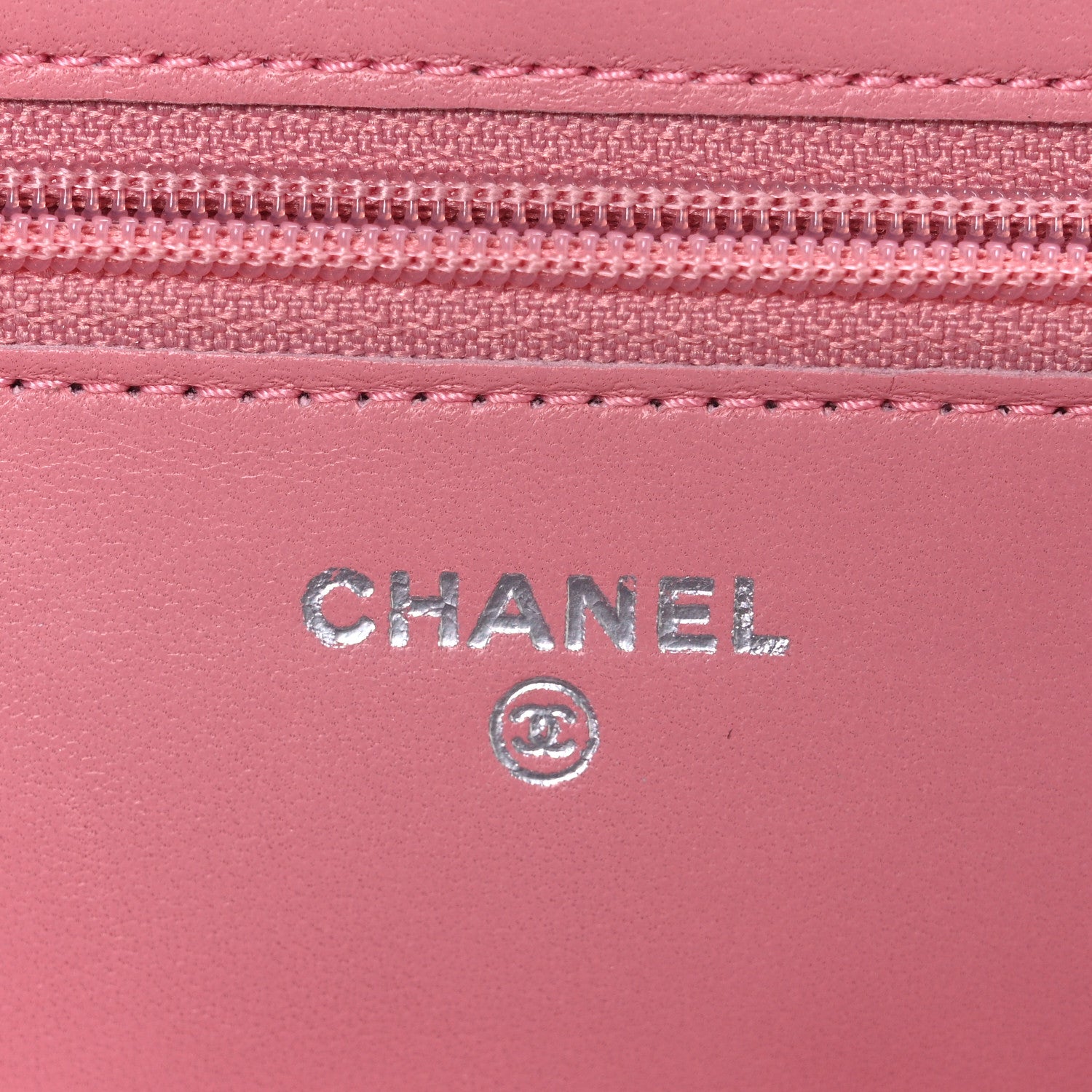 Chanel Lambskin Camellia Embossed Wallet on Chain WOC Pink 6 of 13
