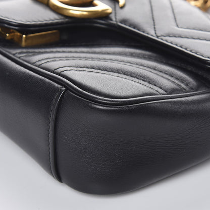 Gucci Calfskin Matelasse Mini GG Marmont Shoulder Bag Black 10 of 10
