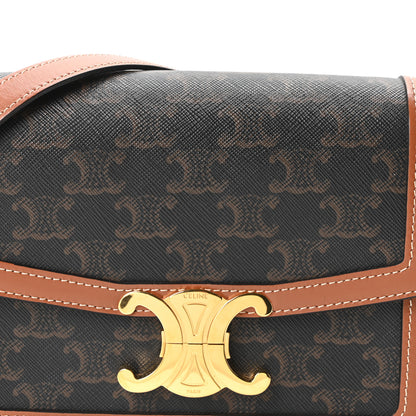 Celine Calfskin Triomphe Canvas Teen Triomphe Bag Tan 8 of 10