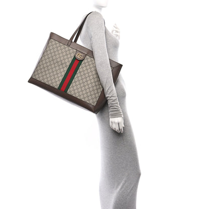 Gucci GG Supreme Monogram Web Ophidia Tote Brown 2 of 11