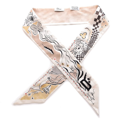 Christian Dior Silk Damier Mitzah Scarf 1 of 7