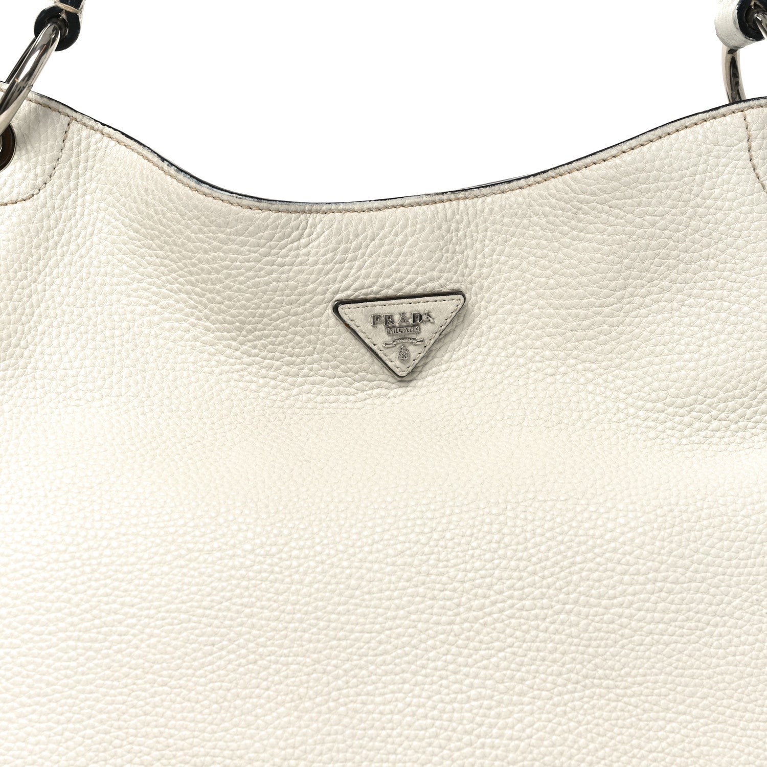Prada Vitello Daino Hobo Bag White 7 of 9