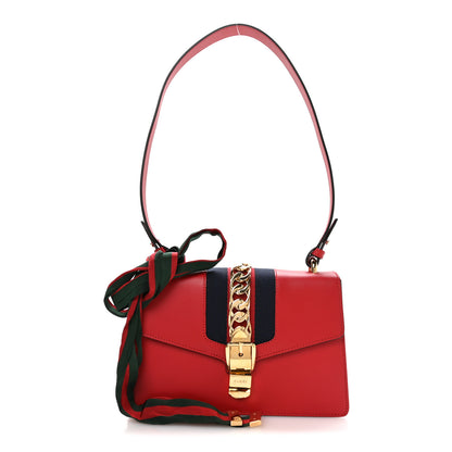 Gucci Calfskin Small Sylvie Shoulder Bag Hibiscus Red 1 of 10