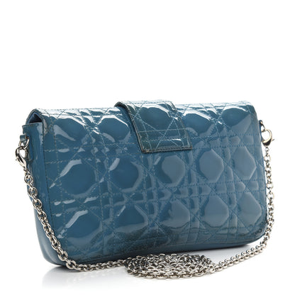 Christian Dior Patent Cannage New Lock Pouch Blue 3 of 10