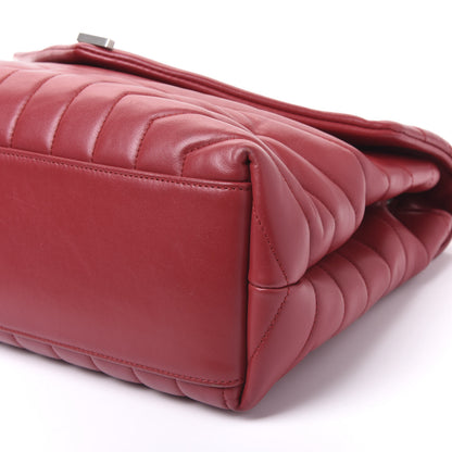 Saint Laurent Calfskin Y Quilted Monogram Medium Loulou Chain Satchel Lipstick Red 6 of 8