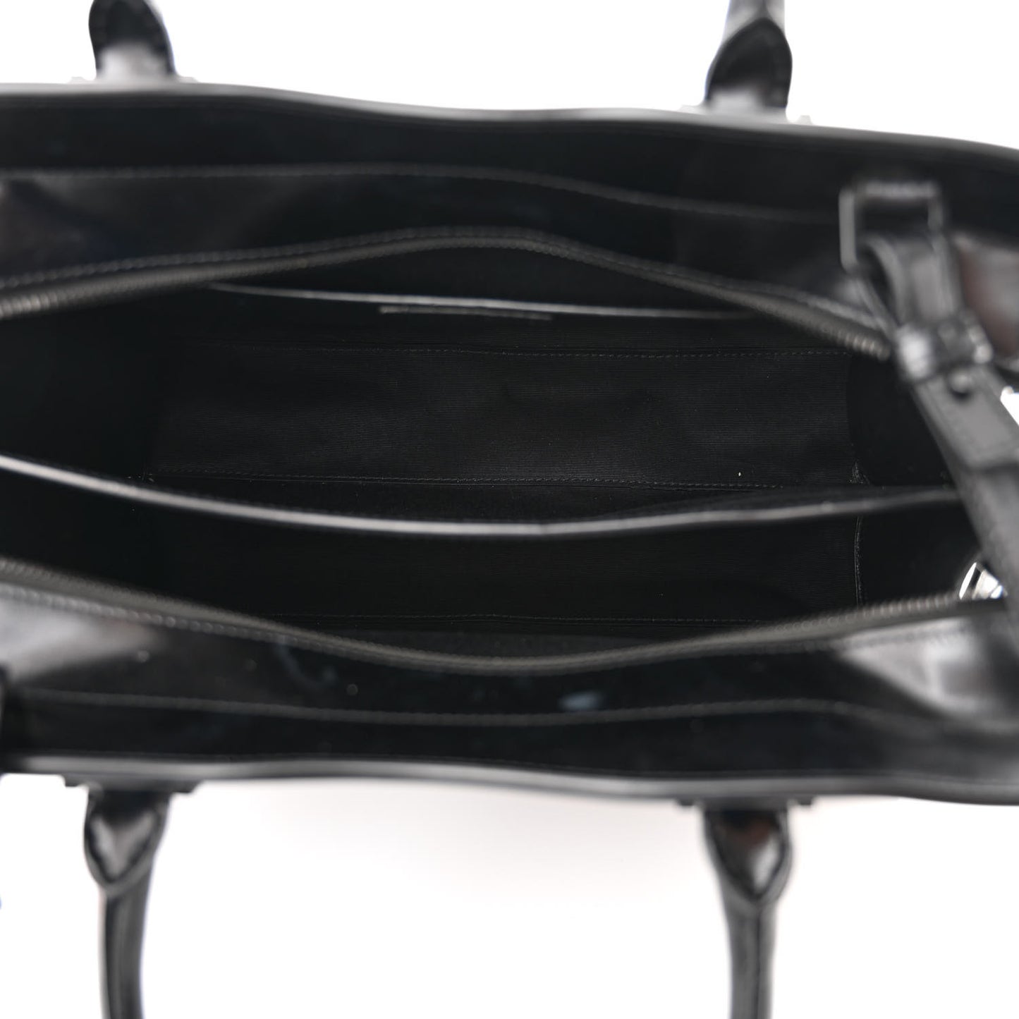 Shiny Calfskin Medium Uptown Tote Black