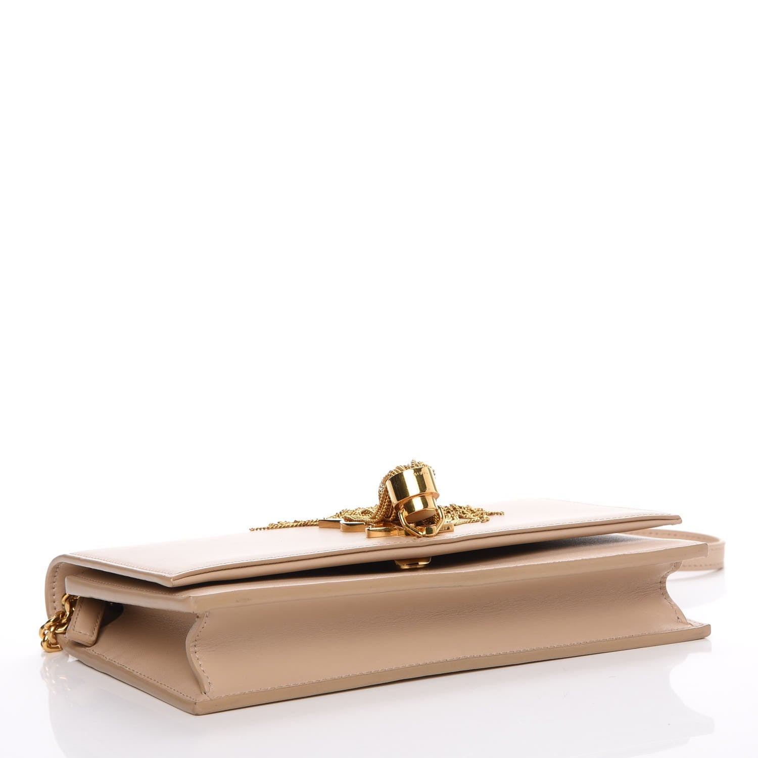 Saint Laurent Smooth Calfskin Classic Monogram Kate Tassel Chain Wallet Nude Powder 4 of 8