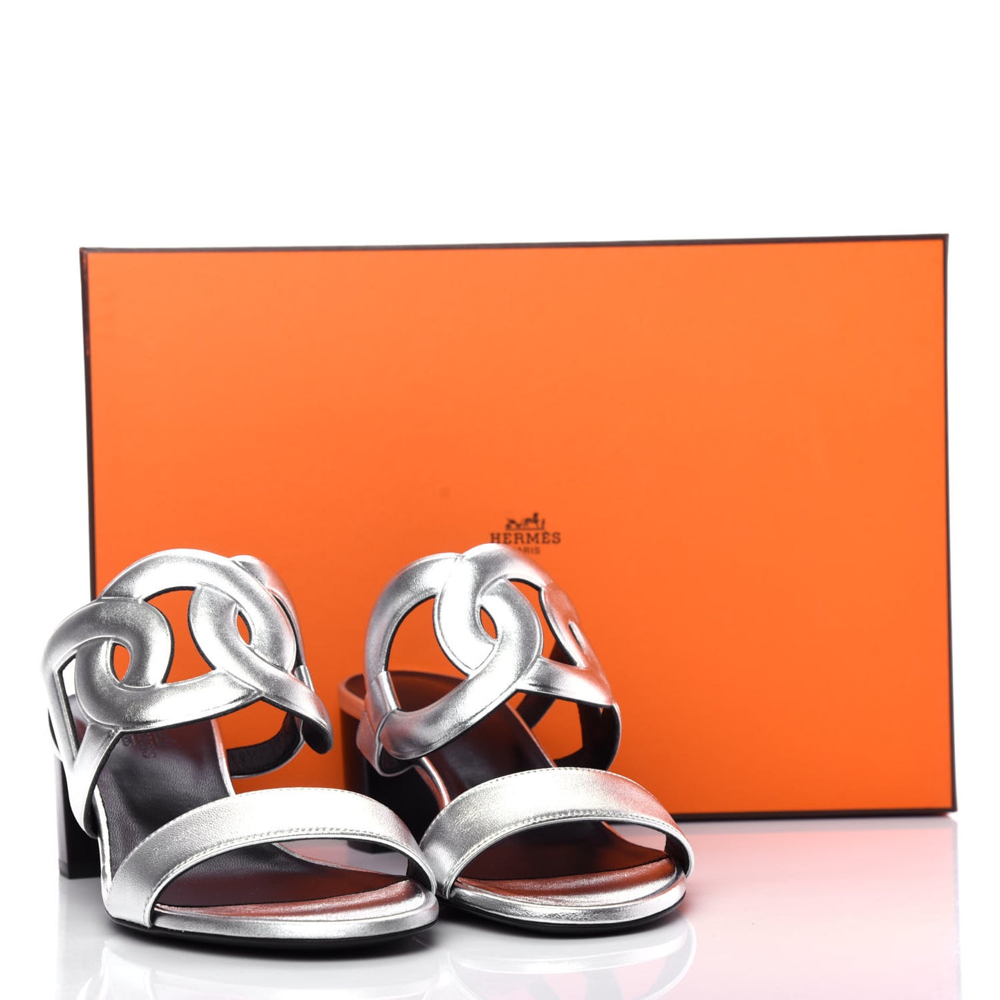 Metallic Nappa Bikini Sandals 37 Argent