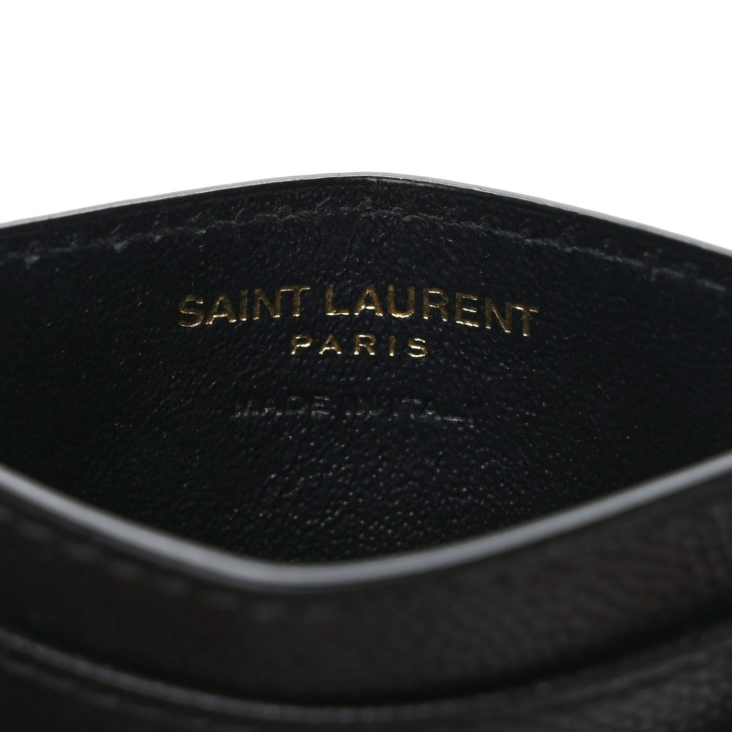 Saint Laurent Grain De Poudre Matelasse Chevron Monogram Credit Card Case Black 6 of 7