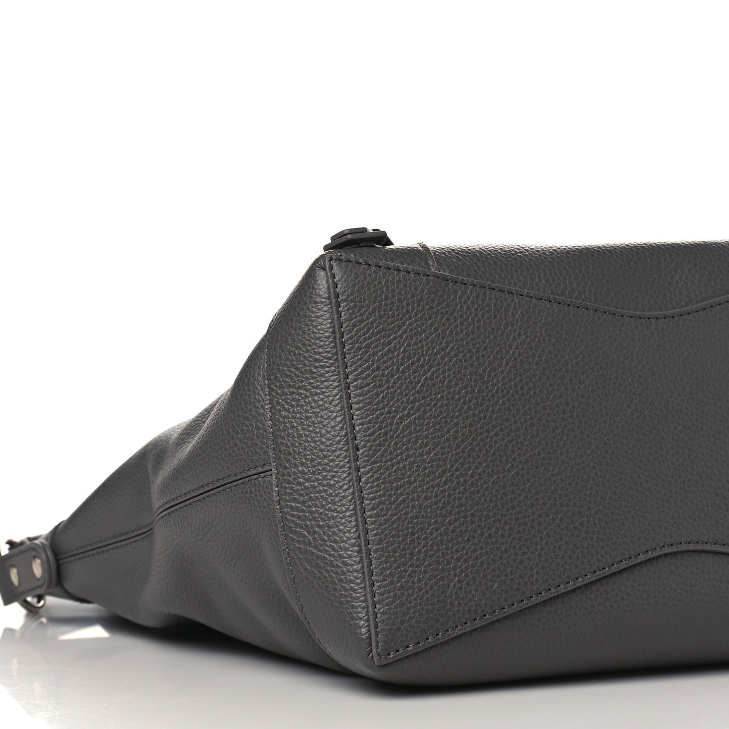 Grained Calfskin Silver Hardware Small Neo Classic Hobo Dark Grey