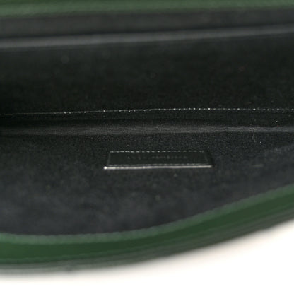 Saint Laurent Grain De Poudre Textured Mixed Matelasse Triquilt Monogram Clutch Vert Fonce 5 of 7