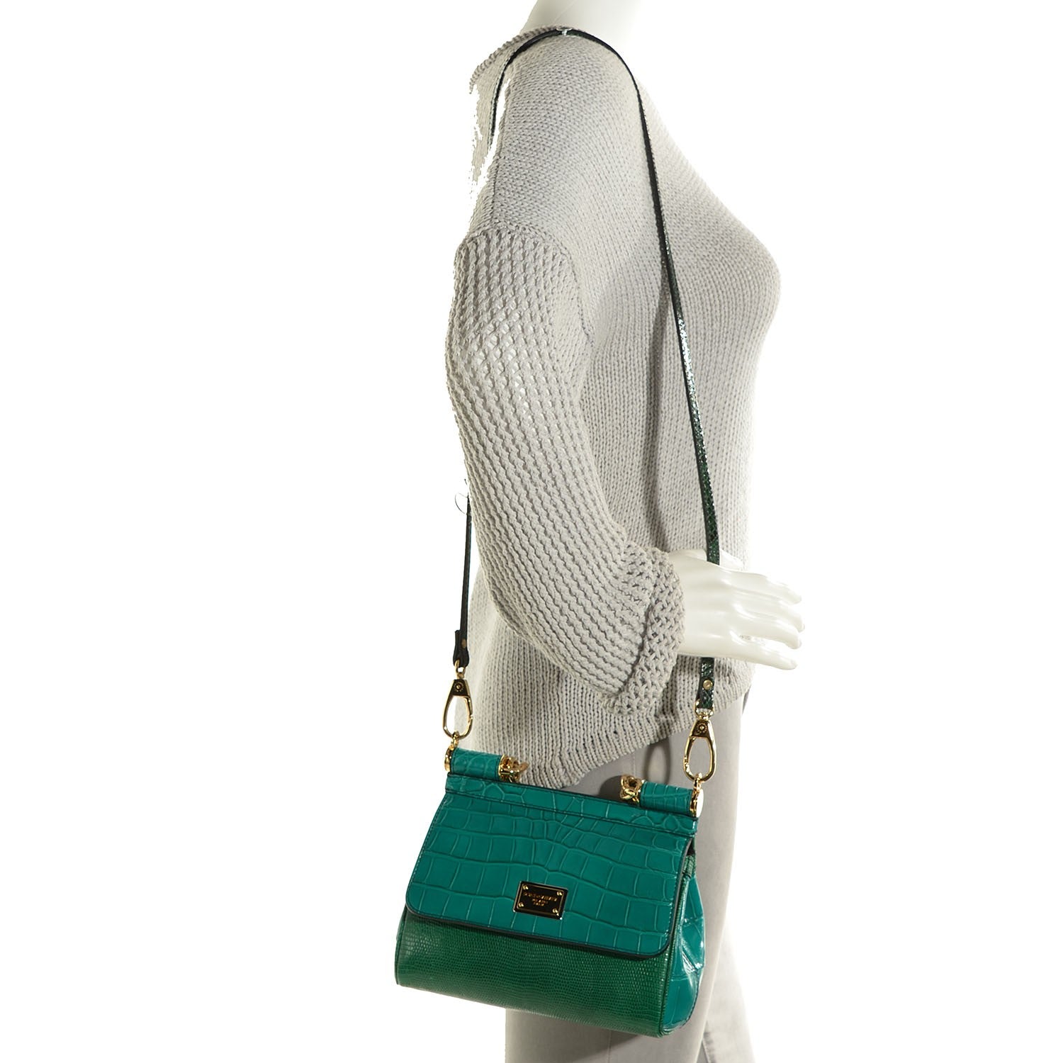Dolce & Gabbana Crocodile Lizard Python Small Miss Sicily Satchel 2 of 7