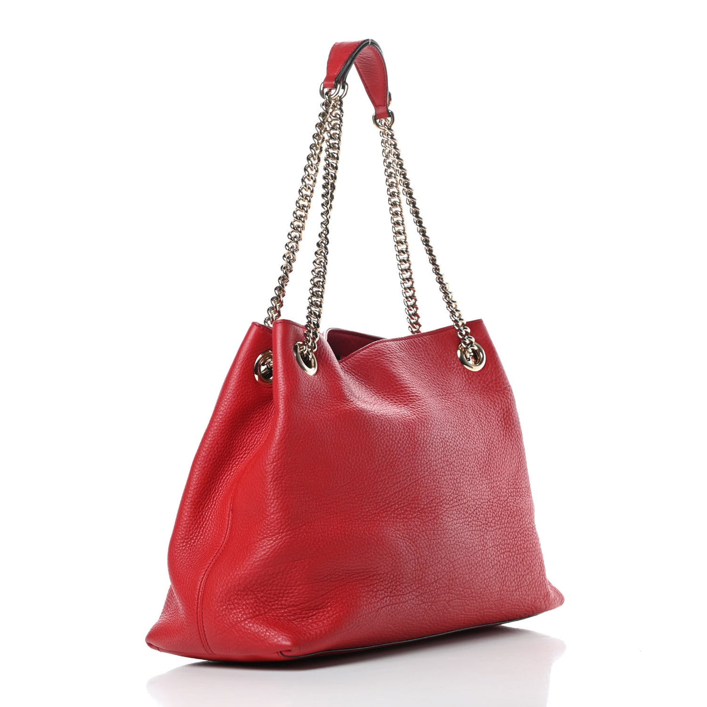 Pebbled Calfskin Medium Soho Chain Shoulder Bag Tabasco Red
