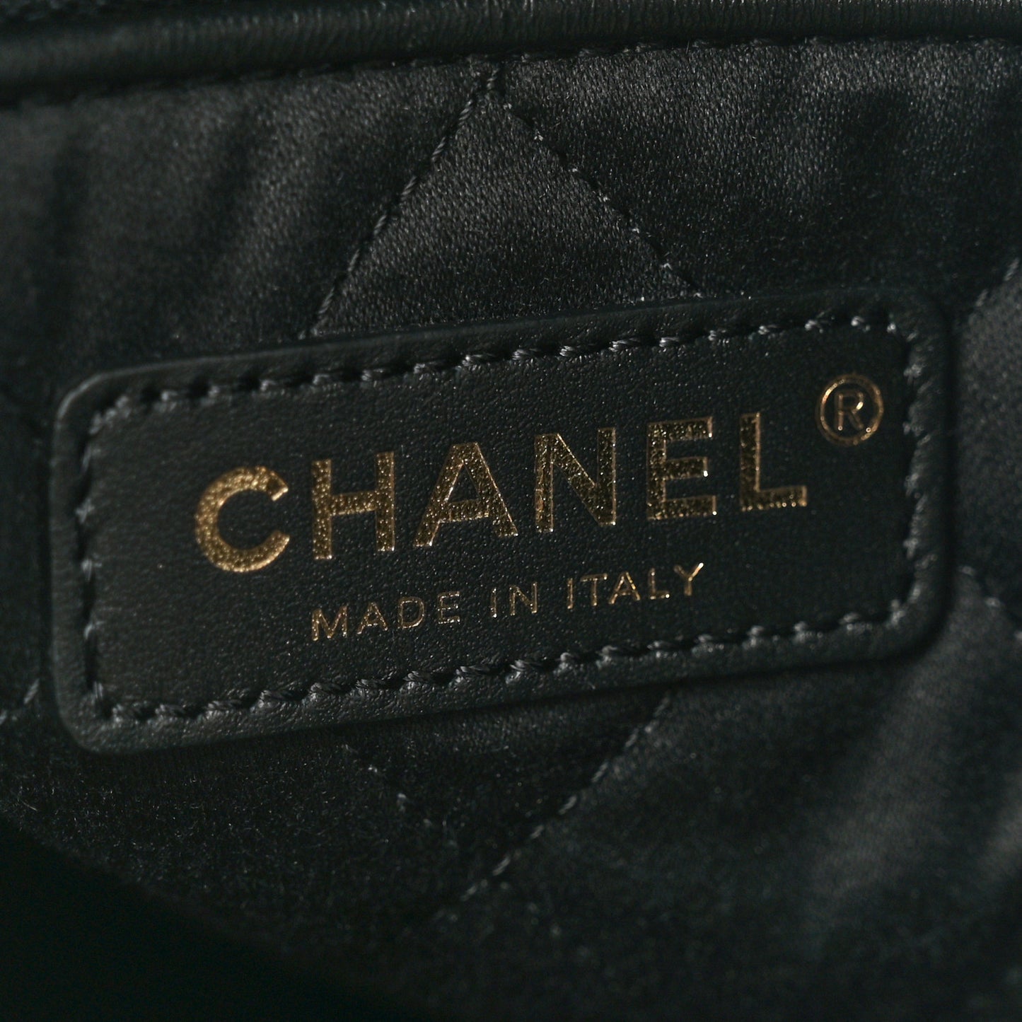 Shiny Calfskin Quilted Chanel 22 Backpack Black