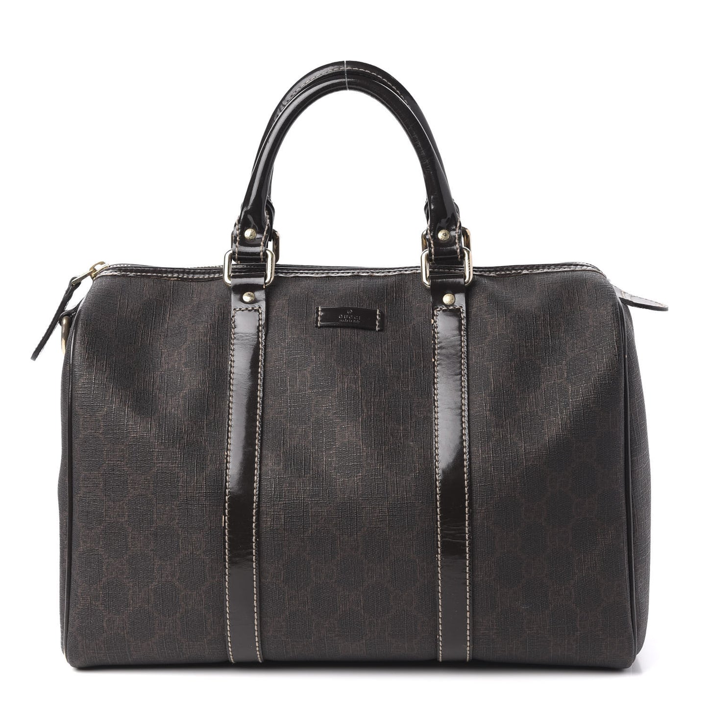 GG Supreme Monogram Medium Boston Dark Brown