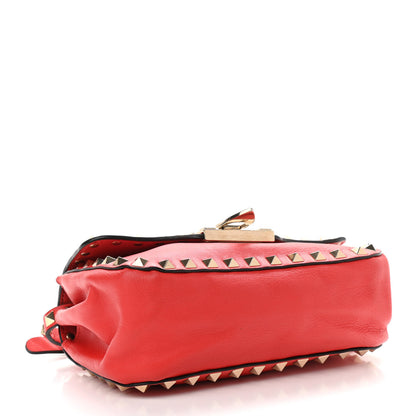 Valentino Garavani Vitello Mini Rockstud Flap Saddle Crossbody Bag Deep Orange 4 of 11