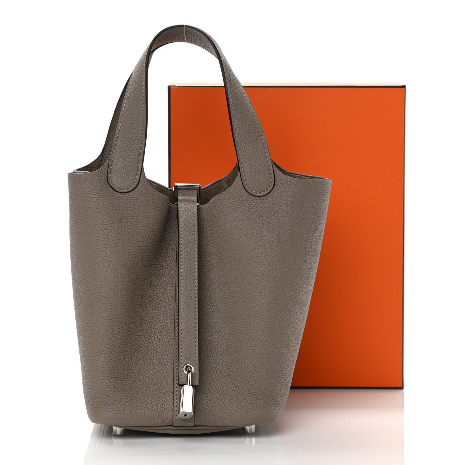 Hermes Taurillon Maurice Picotin Lock 18 PM Gris Asphalte 11 of 11