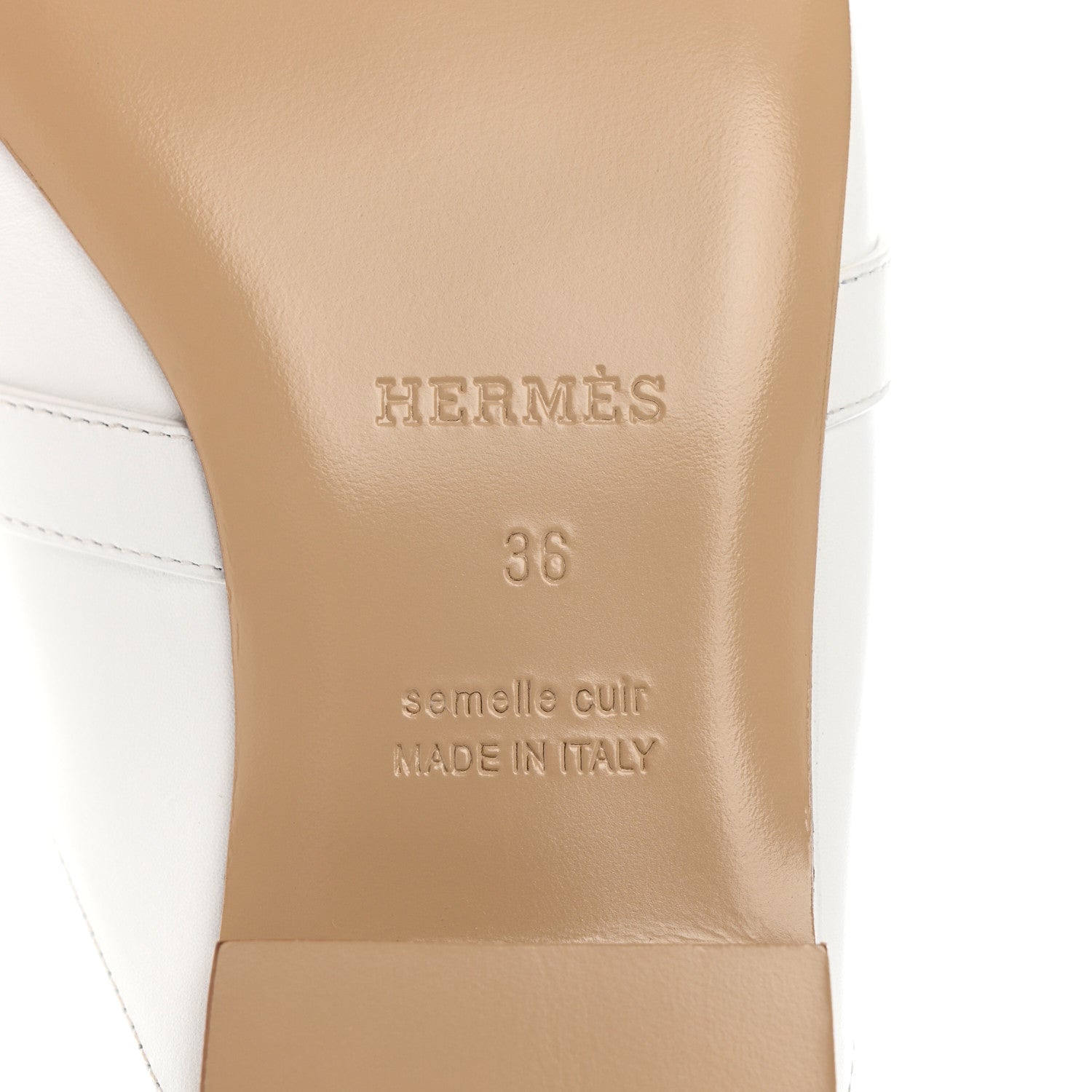 Hermes Calfskin Oz Mules 36 White 8 of 9