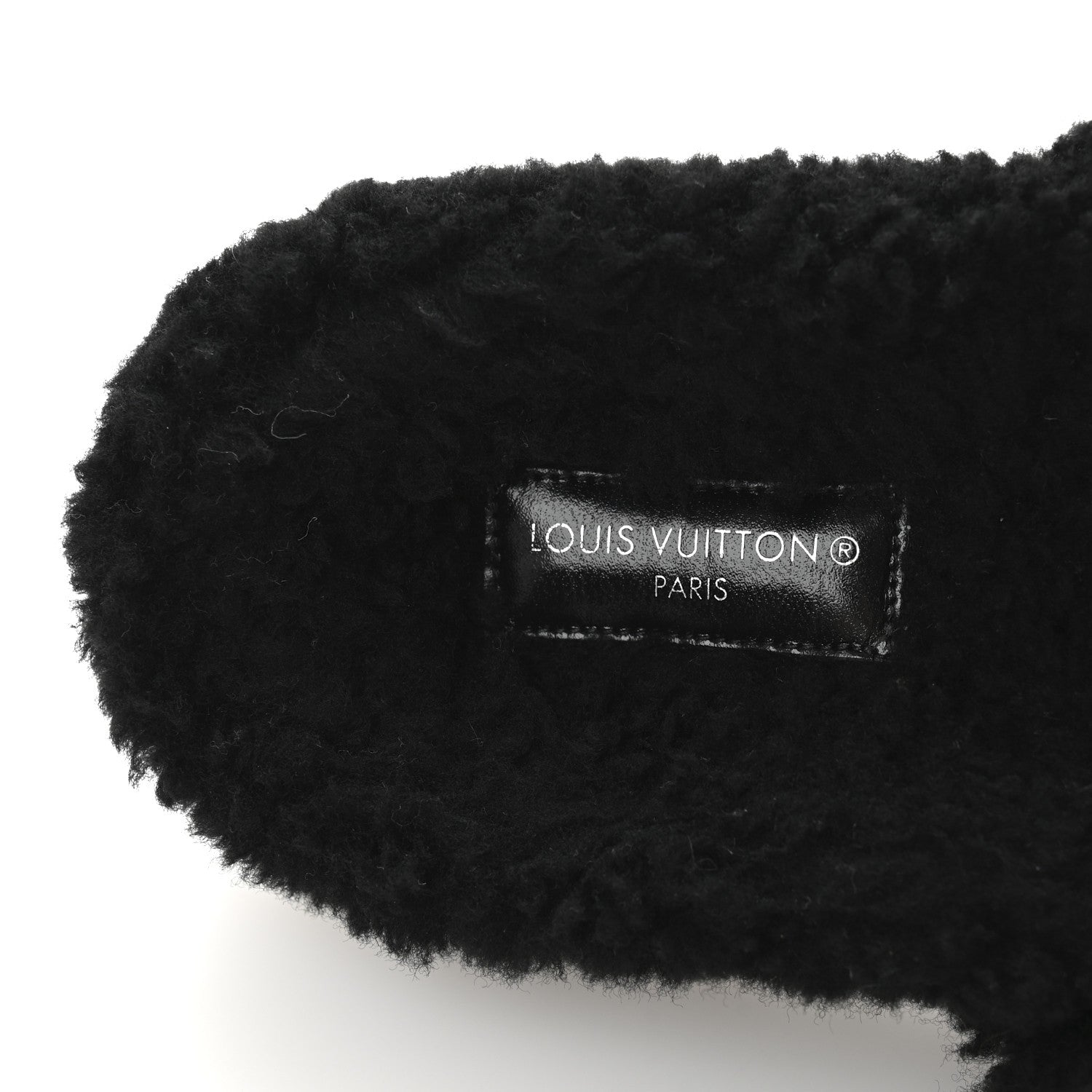 Louis Vuitton Shearling Monogram Giant Paseo Flat Comfort Mule 36 Black 8 of 10