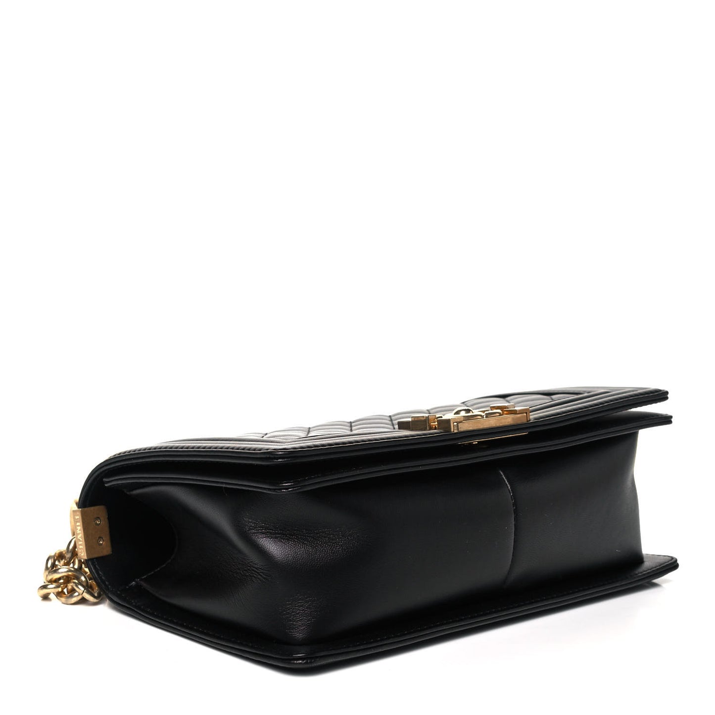 Lambskin Quilted Medium Boy Flap Black