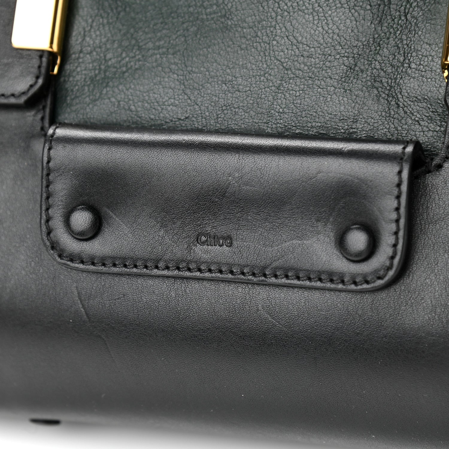 Chloe Calfskin Medium Alice Satchel Fir Green Black 11 of 12