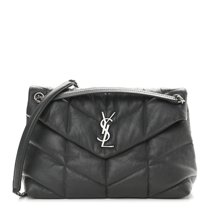 Saint Laurent Calfskin Quilted Medium Loulou Puffer Monogram Chain Satchel Concrete 1 of 9
