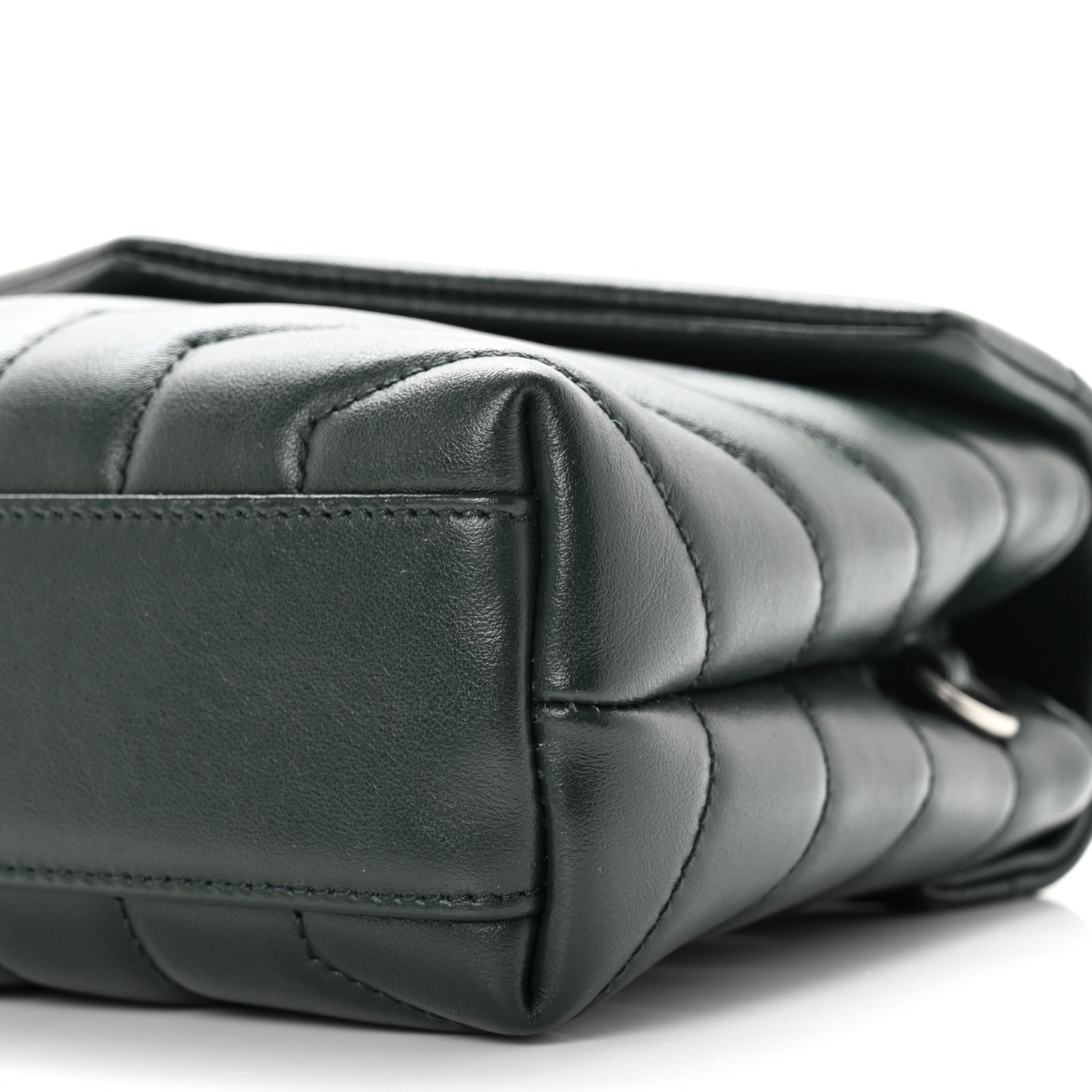 Saint Laurent Calfskin Y Quilted Monogram Toy Loulou Crossbody Bag Deep Green 8 of 9