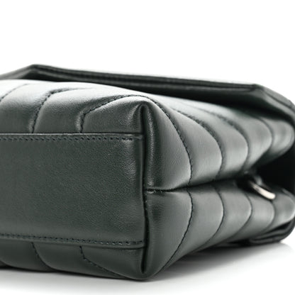 Saint Laurent Calfskin Y Quilted Monogram Toy Loulou Crossbody Bag Deep Green 8 of 9