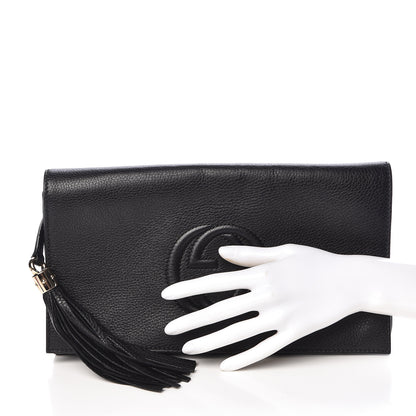 Gucci Pebbled Calfskin Medium Soho Clutch Black 2 of 8