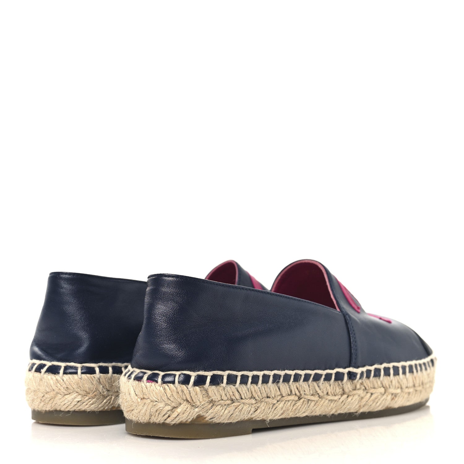 Chanel Lambskin CC Espadrilles 38 Navy Fuchsia Black 5 of 10