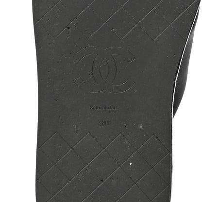 Chanel Fabric CC Mules Sandals 40 Black 6 of 9
