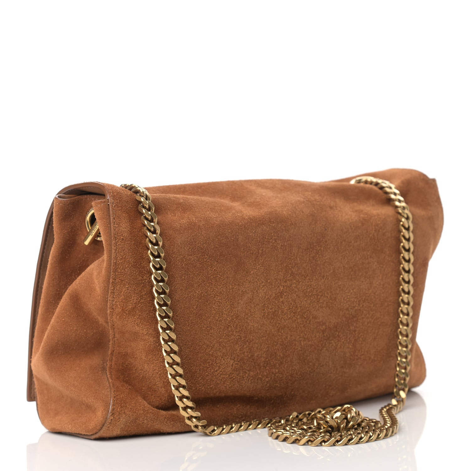 Saint Laurent Smooth Calfskin Suede Medium Reversible Monogram Kate Satchel Light Ochre 3 of 15